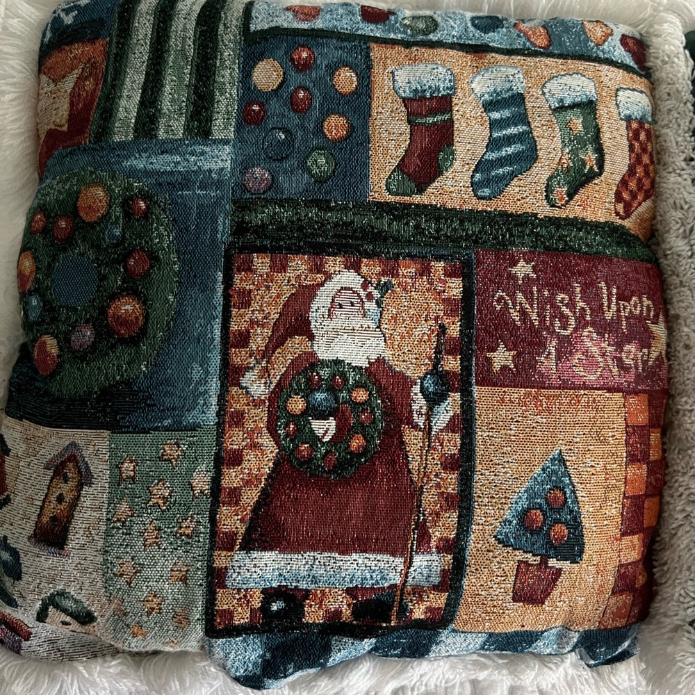 Christmas  Holiday Santa Throw Pillows set of 2